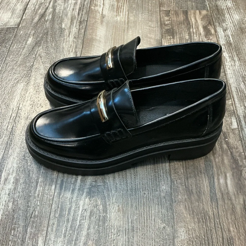 Steve Madden Elegant Black Leather Loafers Size 10 - Picture 9 of 16
